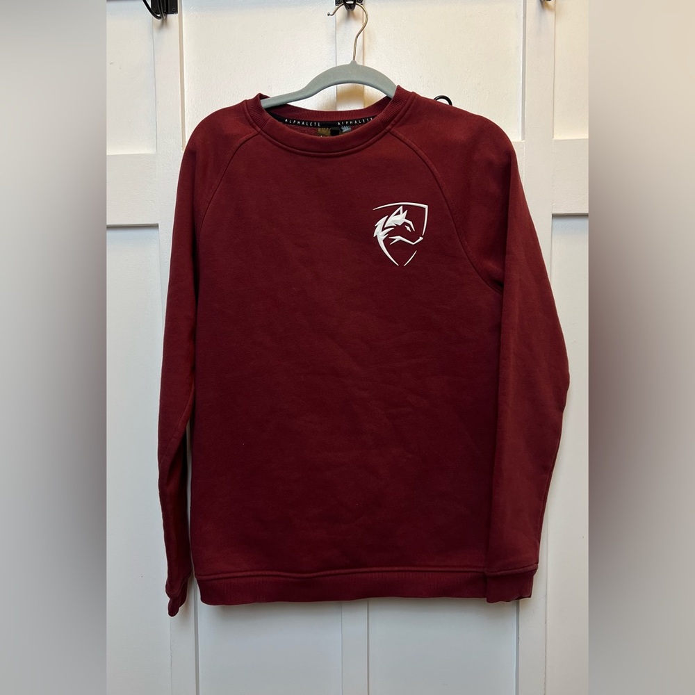 Alphalete Women Maroon Sweatshirt Crewneck Sz Small Pullover Athleisure Gym Cozy - Picture 2 of 7